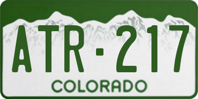 CO license plate ATR217