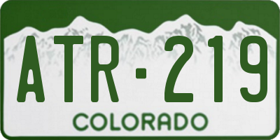 CO license plate ATR219