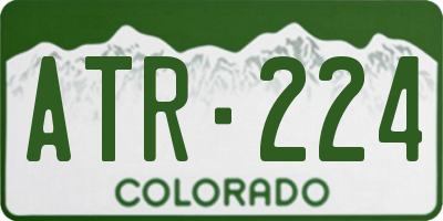 CO license plate ATR224
