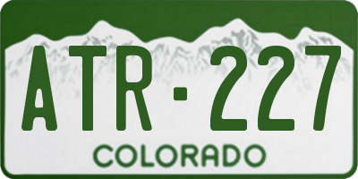 CO license plate ATR227