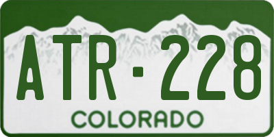 CO license plate ATR228