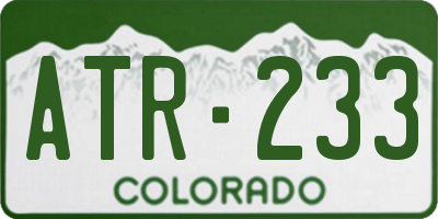 CO license plate ATR233