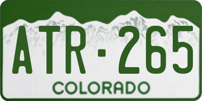 CO license plate ATR265