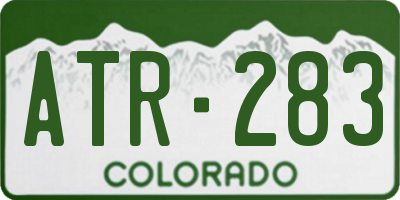 CO license plate ATR283