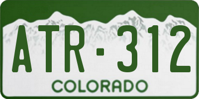 CO license plate ATR312