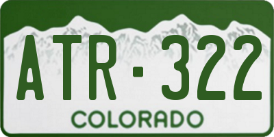 CO license plate ATR322