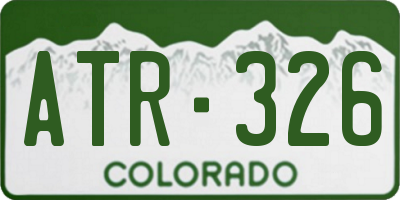 CO license plate ATR326