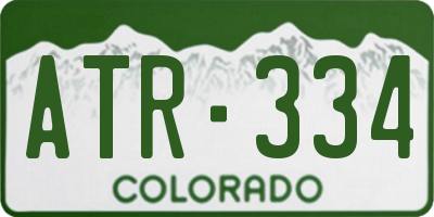 CO license plate ATR334