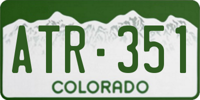 CO license plate ATR351