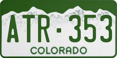 CO license plate ATR353