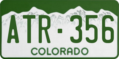 CO license plate ATR356