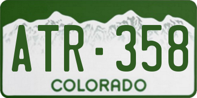 CO license plate ATR358