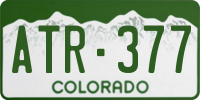 CO license plate ATR377