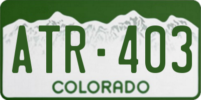CO license plate ATR403