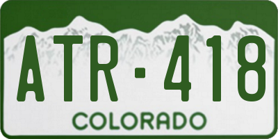 CO license plate ATR418