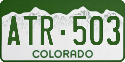 CO license plate ATR503