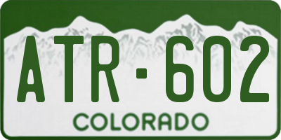 CO license plate ATR602