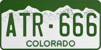 CO license plate ATR666