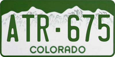 CO license plate ATR675