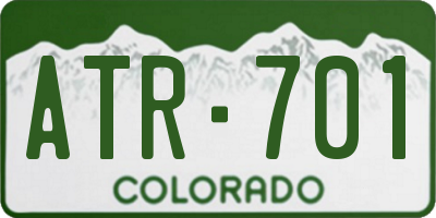 CO license plate ATR701