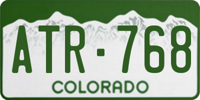 CO license plate ATR768