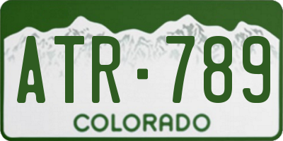 CO license plate ATR789