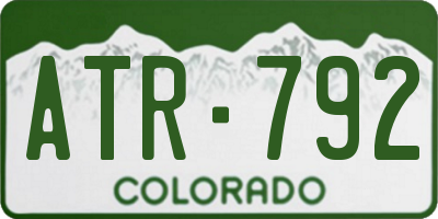 CO license plate ATR792
