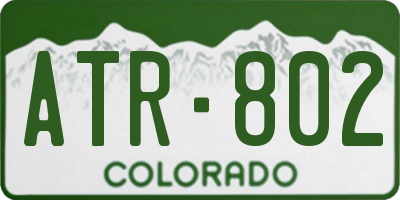 CO license plate ATR802