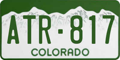CO license plate ATR817