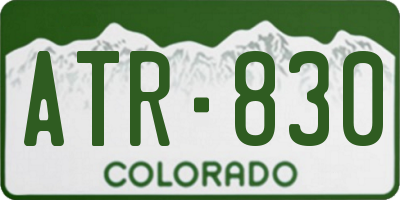 CO license plate ATR830