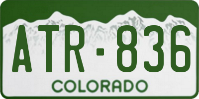 CO license plate ATR836