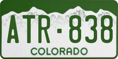 CO license plate ATR838