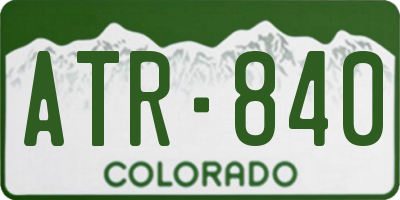 CO license plate ATR840