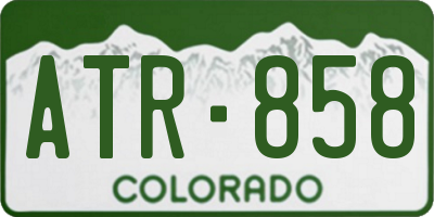 CO license plate ATR858