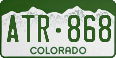 CO license plate ATR868