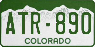 CO license plate ATR890