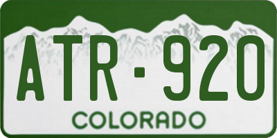 CO license plate ATR920