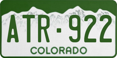 CO license plate ATR922