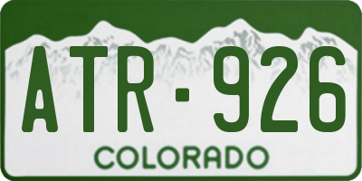 CO license plate ATR926