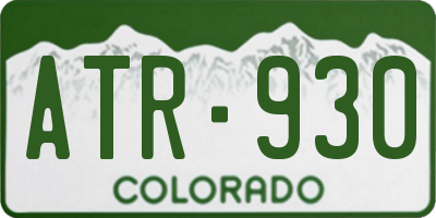 CO license plate ATR930