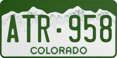 CO license plate ATR958