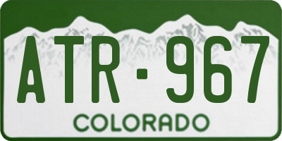 CO license plate ATR967