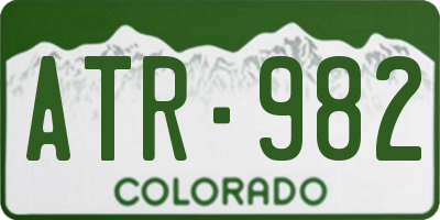 CO license plate ATR982