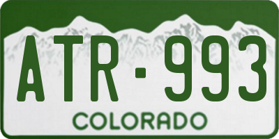 CO license plate ATR993