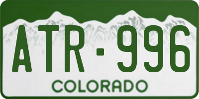 CO license plate ATR996