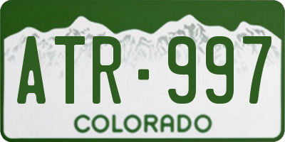 CO license plate ATR997