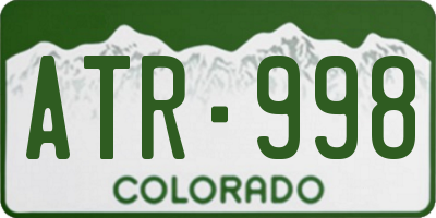 CO license plate ATR998