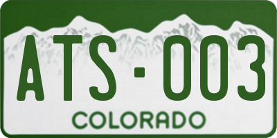 CO license plate ATS003