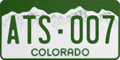 CO license plate ATS007
