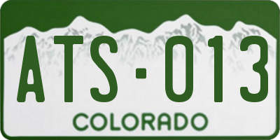 CO license plate ATS013